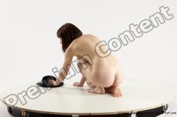 Nude Woman White Sitting poses - ALL Slim medium brown Sitting poses - on knees Multi angle poses Pinup