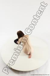 Nude Woman White Sitting poses - ALL Slim medium brown Sitting poses - on knees Multi angle poses Pinup