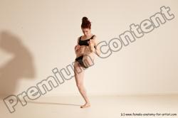 Underwear Martial art Woman White Moving poses Average long brown Dynamic poses Academic