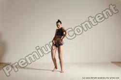 Underwear Woman White Slim long brown Dancing Dynamic poses  Academic