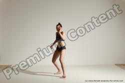 Underwear Woman White Slim long brown Dancing Dynamic poses  Academic