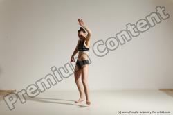 Underwear Woman White Slim long brown Dancing Dynamic poses Academic