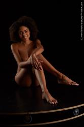 Nude Woman Black Sitting poses - ALL Slim long black Sitting poses - simple Standard Photoshoot Pinup