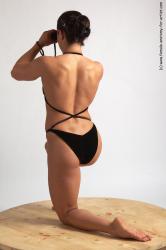 Swimsuit Woman White Kneeling poses - ALL Muscular Kneeling poses - on one knee long brown Standard Photoshoot Academic