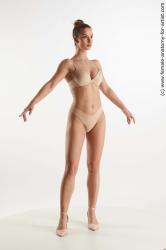 Underwear Woman White Standing poses - ALL Athletic long brown Standing poses - simple Standard Photoshoot Academic