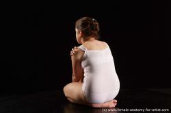 Underwear Woman White Sitting poses - ALL Average long brown Sitting poses - on knees Standard Photoshoot  Academic